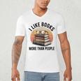 I Like Books More Than People Glasses Men's V-Neck T-Shirt I Like Books More Than People Glasses Men's V-Neck T-Shirt