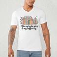 I Like My Books Spicy & My Coffee Icy Lover Bookworm Men's V-Neck T-Shirt
