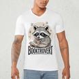 Booktrovert Raccoon Reading And Coffee For Book Lover Men's V-Neck T-Shirt Booktrovert Raccoon Reading And Coffee For Book Lover Men's V-Neck T-Shirt