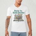 Born To Read Books Forced To Read Emails Book Lover Men's V-Neck T-Shirt