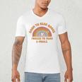 Born To Read Books Forced To Emails Vintage Retro Rainbow Men's V-Neck T-Shirt