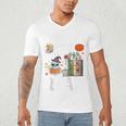 Carve Out Time To Read Halloween Ghost Books Raglan Baseball Tee Men's V-Neck T-Shirt