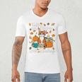 Cat Fall In Love With Reading Book Lover Autumn Men's V-Neck T-Shirt Cat Fall In Love With Reading Book Lover Autumn Men's V-Neck T-Shirt