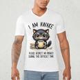 Cat Glasses Coffe Books I Am Awake Please Respect My Privacy Men's V-Neck T-Shirt