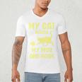My Cat Guards My Mug And Book Humor Cats Premium Tri-Blend Men's V-Neck T-Shirt