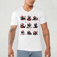 Cat Reading Books Lover Christmas Cat Lover Xmas Men's V-Neck T-Shirt