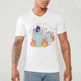 Cat Reading a Romance BookI Like My Books Extra Spicy Men's V-Neck T-Shirt