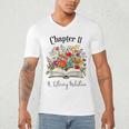 Chapter 11 Years Old 11th Birthday Wildflower Book Lover Men's V-Neck T-Shirt