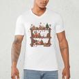 Christmas Cats Bookshelf Gingerbread Men's V-Neck T-Shirt
