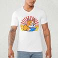 Corgi Dog Reading Book Book Lover Dog Lover Men's V-Neck T-Shirt Corgi Dog Reading Book Book Lover Dog Lover Men's V-Neck T-Shirt
