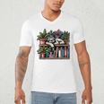 Cosy Sloth In Bookshelf With Plants Men's V-Neck T-Shirt Cosy Sloth In Bookshelf With Plants Men's V-Neck T-Shirt