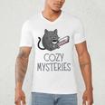 Cozy Mysteries Coffee And Novel For Book Lovers Men's V-Neck T-Shirt Cozy Mysteries Coffee And Novel For Book Lovers Men's V-Neck T-Shirt