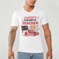 Cupid's Favorite Math Teacher Valentine Reading Book Women Men's V-Neck T-Shirt Cupid's Favorite Math Teacher Valentine Reading Book Women Men's V-Neck T-Shirt