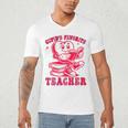 Cupid's Favorite Teacher Valentines Day Heart Book Lover Men's V-Neck T-Shirt