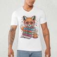 Cute Fox Read More Be Kind Stay Weird Reader Geek Book Lover Men's V-Neck T-Shirt