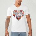 Cute Just A Girl Who Loves Books Heart Shape Reader Men's V-Neck T-Shirt