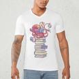 Cute Octopus Bookworm Fun Reading Tee For Book Lovers Men's V-Neck T-Shirt