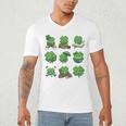 Cute Shamrock Reading St Patricks Day Teacher Book Lovers Men's V-Neck T-Shirt Cute Shamrock Reading St Patricks Day Teacher Book Lovers Men's V-Neck T-Shirt