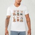 Cute Teacher Bunny Rabbit Reading Easter Bunnies Book Lovers Men's V-Neck T-Shirt Cute Teacher Bunny Rabbit Reading Easter Bunnies Book Lovers Men's V-Neck T-Shirt