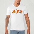 Cute Turkey Reading Book Librarian Bookworm Thanksgiving Men Men's V-Neck T-Shirt