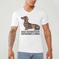 Dachshund Dog Dachshund Decor Books Nerds Dachshund Men's V-Neck T-Shirt
