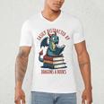 Dark Romance Romantasy Easily Distracted By Dragons & Books Men's V-Neck T-Shirt Dark Romance Romantasy Easily Distracted By Dragons & Books Men's V-Neck T-Shirt