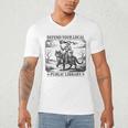 Defend Your Local Public Library Cat Knight Book Lover Men's V-Neck T-Shirt