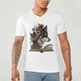 Dog Book Flower Men's V-Neck T-Shirt Dog Book Flower Men's V-Neck T-Shirt