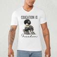 Education Is Freedom Teacher Women Books Black History Men's V-Neck T-Shirt