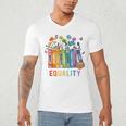 Equal Rights Book Flower Equality Peace Love Kindness Book Men's V-Neck T-Shirt Equal Rights Book Flower Equality Peace Love Kindness Book Men's V-Neck T-Shirt