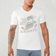 Even Her Books Were Naughty Santa Reading Christmas Men's V-Neck T-Shirt Even Her Books Were Naughty Santa Reading Christmas Men's V-Neck T-Shirt
