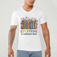 Everyone Is Welcome Here Floral Book LGBT Pride Equality Men's V-Neck T-Shirt Everyone Is Welcome Here Floral Book LGBT Pride Equality Men's V-Neck T-Shirt