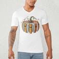 Fall Book Pumpkin Fall Librarians Bookworm Teachers Students Men's V-Neck T-Shirt