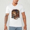 Fantasy Dragon Reading Book Lover Men's V-Neck T-Shirt Fantasy Dragon Reading Book Lover Men's V-Neck T-Shirt