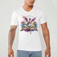In My Fantasy Era Magic Dragon Book Men's V-Neck T-Shirt In My Fantasy Era Magic Dragon Book Men's V-Neck T-Shirt