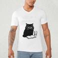 First Of All I’m A Delight Cute Cat Books Coffee Humor Men's V-Neck T-Shirt First Of All I’m A Delight Cute Cat Books Coffee Humor Men's V-Neck T-Shirt