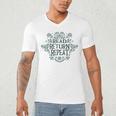 Floral “Read Return Repeat” Book Lovers Readers Librarians Men's V-Neck T-Shirt