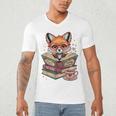 Fox Read Books Be Kind Stay Weird Reader Cute Nerd Bookworm Men's V-Neck T-Shirt