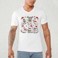 Ghost Book Reading Christmas Books Lover Teacher Kids Men's V-Neck T-Shirt