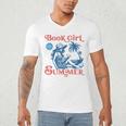 Girl Reading Book Summer Beach Vacation For Book Lover Men's V-Neck T-Shirt