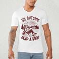 Go Outside Read a Book Vintage Bibliophiles Men's V-Neck T-Shirt