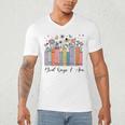 God Says I Am Floral Book Cute Christian Girl Teen Religious Men's V-Neck T-Shirt