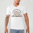 Groovy Flowers Love God Drink Coffee Read Books Christian Men's V-Neck T-Shirt