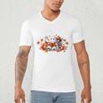 Halloween Book Lover Ghost Witch Books & Pumpkins Men's V-Neck T-Shirt