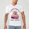 Where Hearts Groovy Meet Stories Coffee Books Valentines Day Men's V-Neck T-Shirt Where Hearts Groovy Meet Stories Coffee Books Valentines Day Men's V-Neck T-Shirt