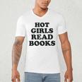 Hot Girls Read Books Lover Bookworm Librarian Book Reading Men's V-Neck T-Shirt