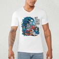 Hot Tea & Spicy Books Skeleton Reader Men's V-Neck T-Shirt