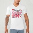 HUGvyn One Loved Teacher Valentine Book Heart Reading Bow Men's V-Neck T-Shirt HUGvyn One Loved Teacher Valentine Book Heart Reading Bow Men's V-Neck T-Shirt
