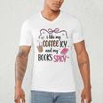 Iced Coffee & Reading Smut Books Girly Spicy Novels Men's V-Neck T-Shirt