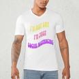 I'm Just Social Distancing Introvert Funny Men's V-Neck T-Shirt
